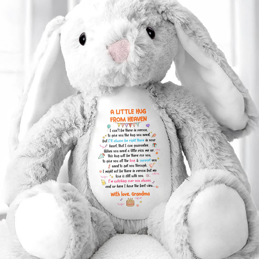 A Little Hug From Heaven Plush Bunny - Personalized Stuffed Bunny - HME247_BUN