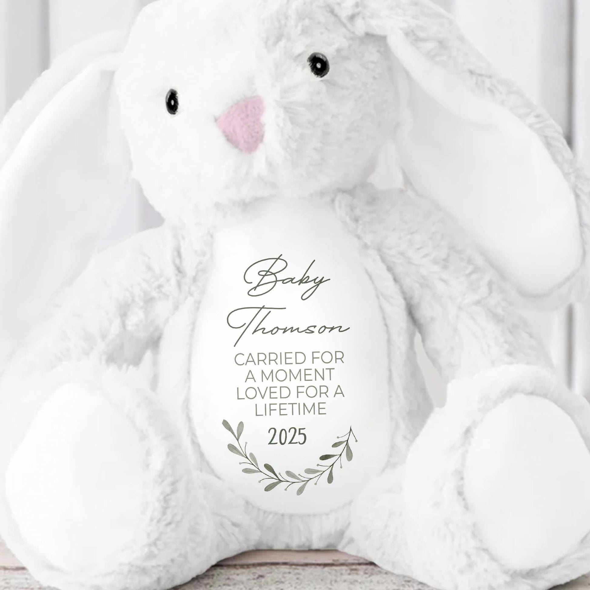 Carried For A Moment, Loved For A Lifetime, Branches and Leaves - Personalized Stuffed Bunny - HME254_BUN
