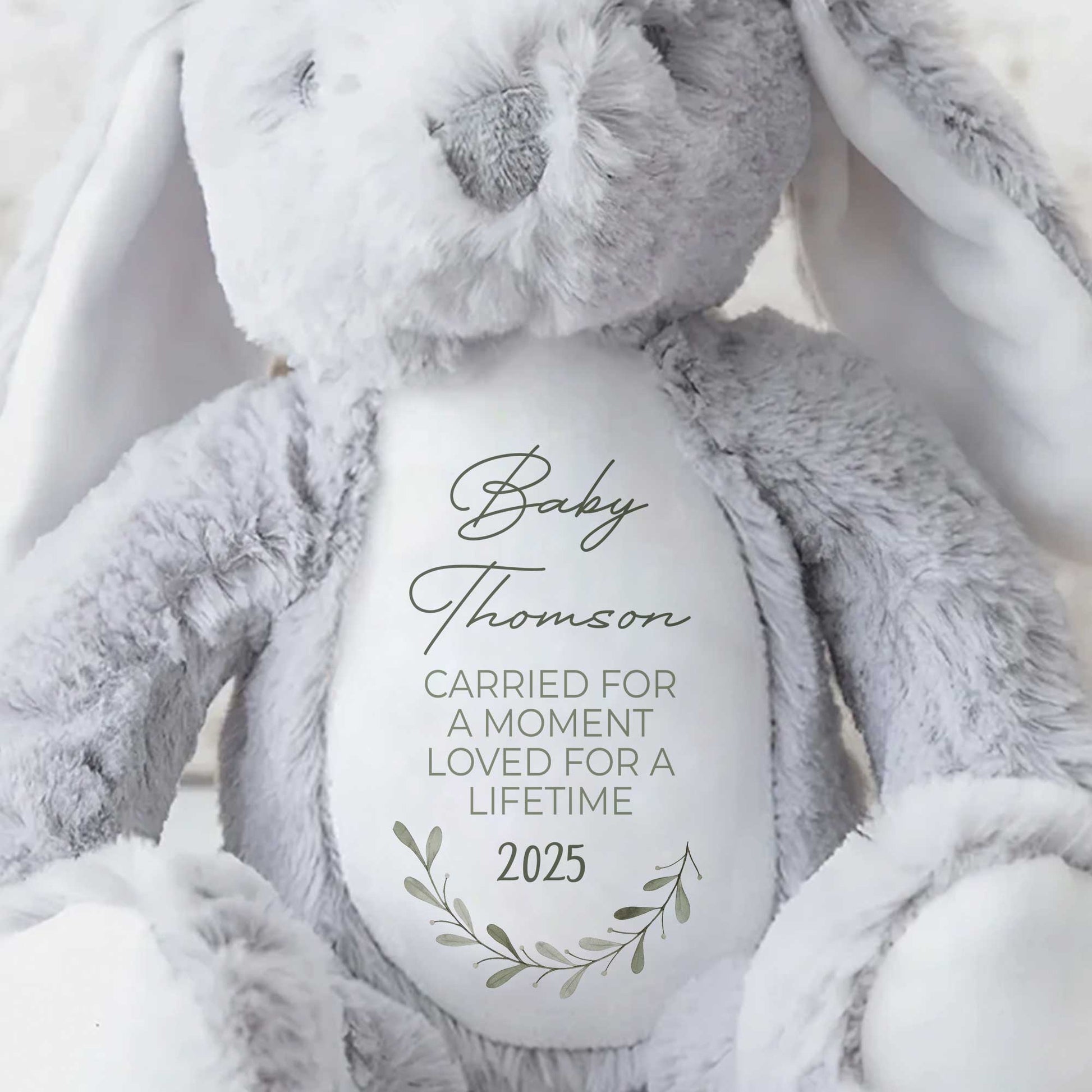 Carried For A Moment, Loved For A Lifetime, Branches and Leaves - Personalized Stuffed Bunny - HME254_BUN
