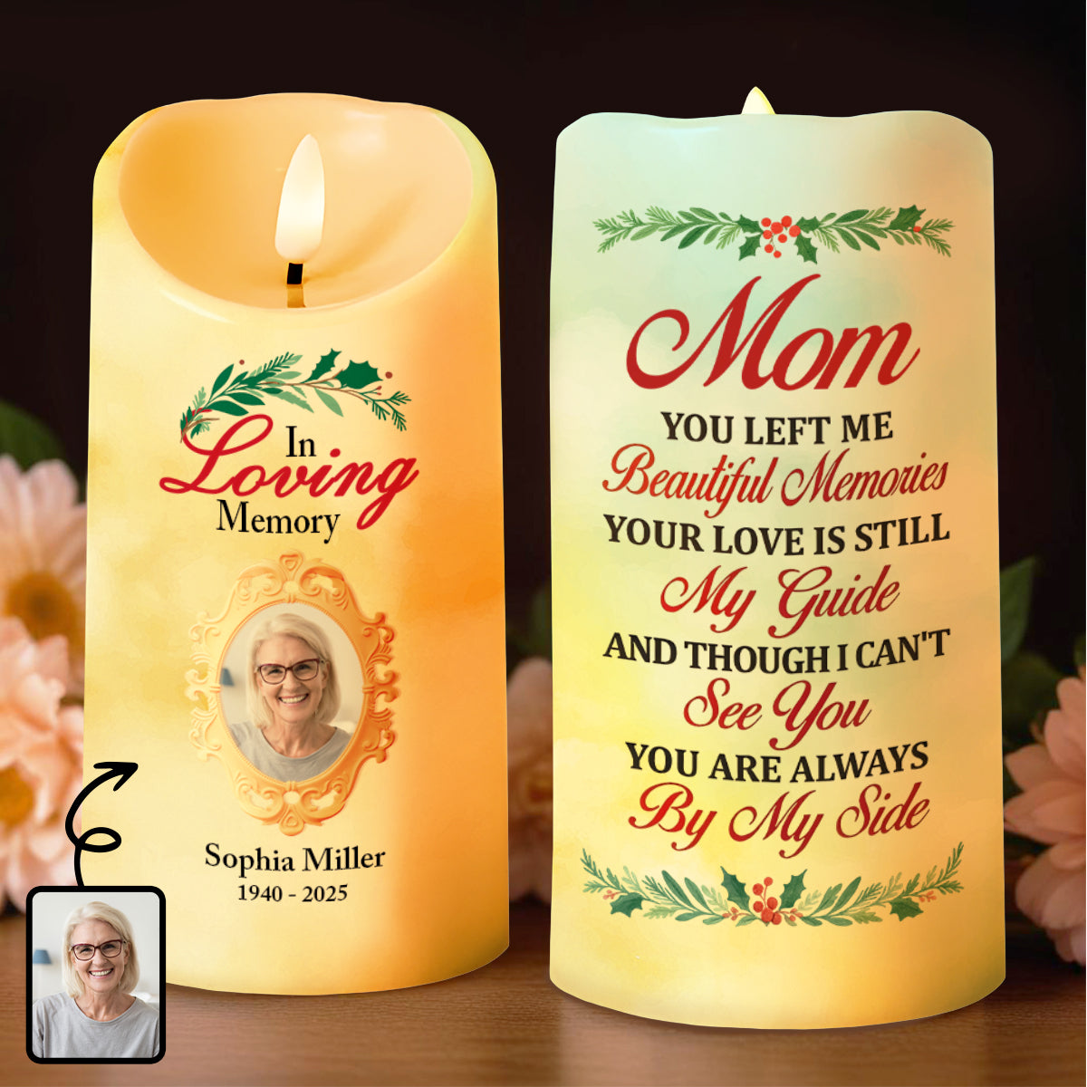 In Loving Memory, Memories Guide and Comfort - Personalized Custom LED Candle - HME269_LECA