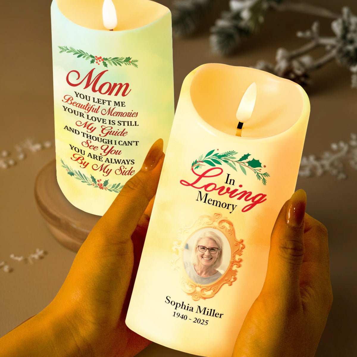 In Loving Memory, Memories Guide and Comfort - Personalized Custom LED Candle - HME269_LECA