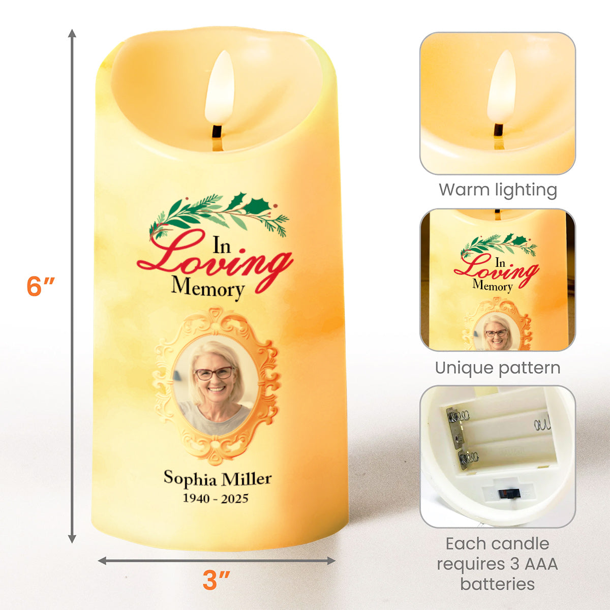 In Loving Memory, Memories Guide and Comfort - Personalized Custom LED Candle - HME269_LECA