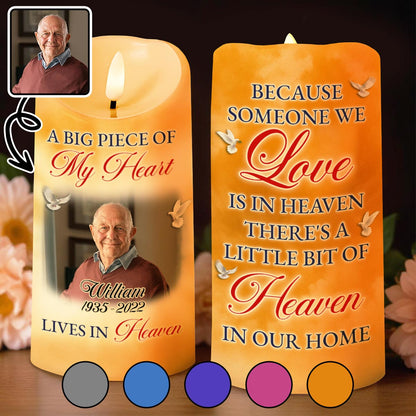 Because Someone We Love, Heaven in Our Home, Butterflies - Personalized Custom LED Candle - HME270_LECA