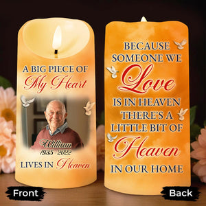 Because Someone We Love, Heaven in Our Home, Butterflies - Personalized Custom LED Candle - HME270_LECA