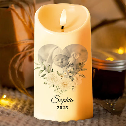Dear Mommy, I Watch Over You From Heaven Floral Candle - Personalized Custom LED Candle - HME323_LECA