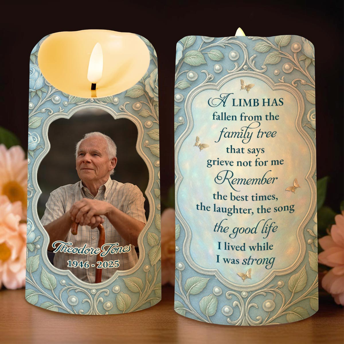 A Limb Has Fallen From The Family Tree, Remember The Best Times - Personalized Custom LED Candle - HME331_LECA