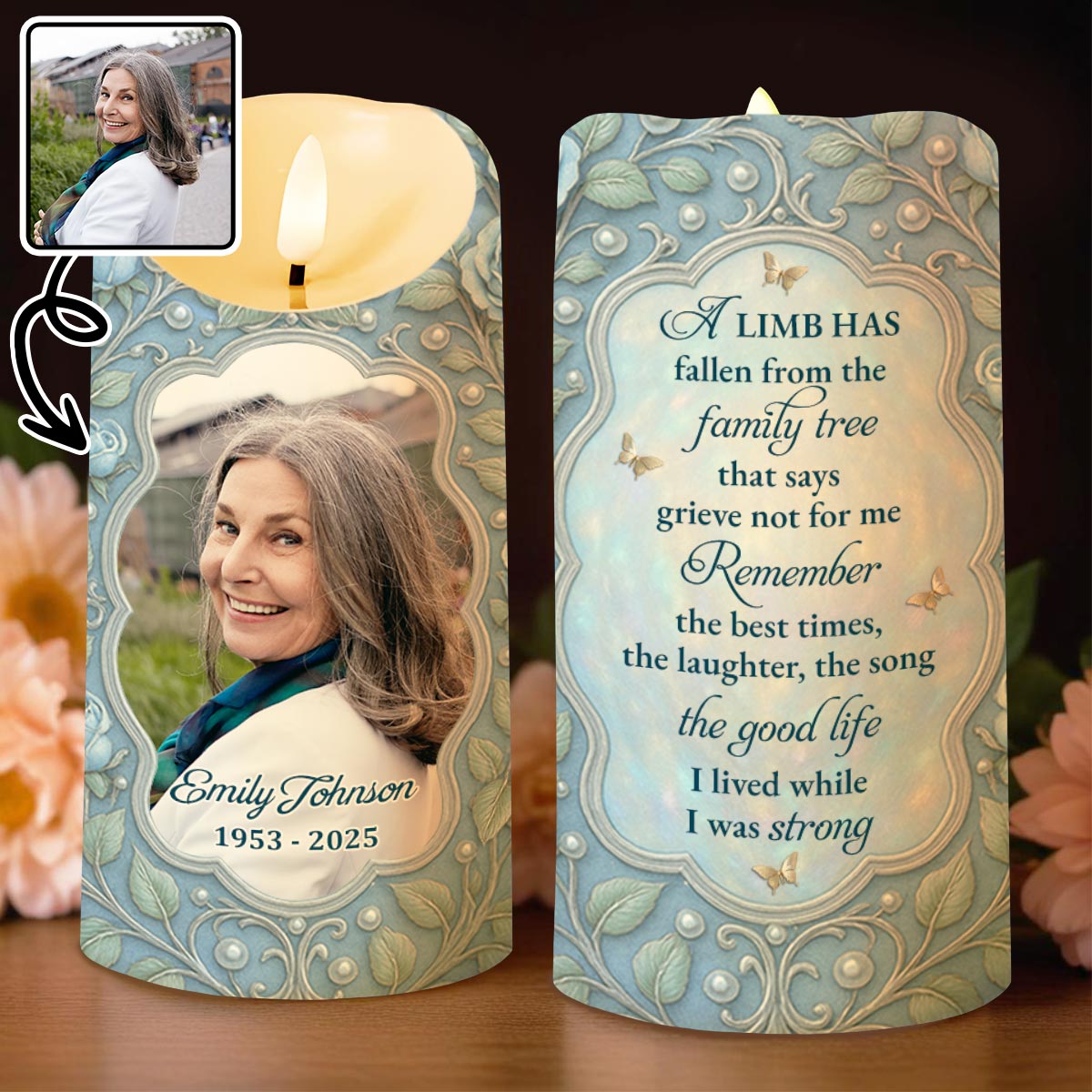 A Limb Has Fallen From The Family Tree, Remember The Best Times - Personalized Custom LED Candle - HME331_LECA