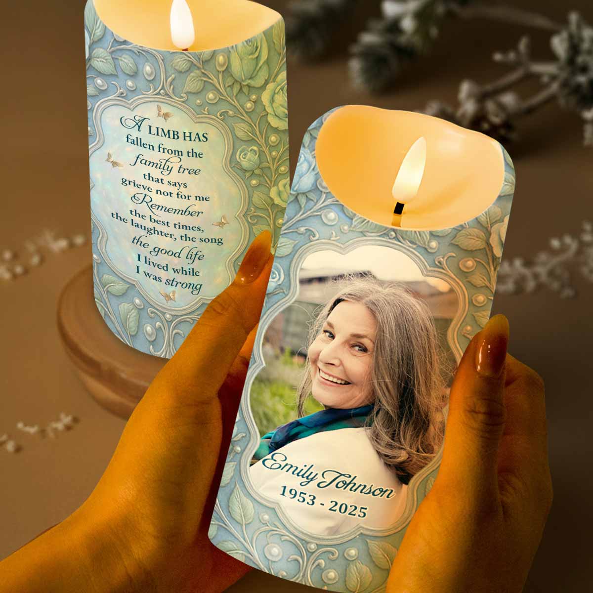 A Limb Has Fallen From The Family Tree, Remember The Best Times - Personalized Custom LED Candle - HME331_LECA