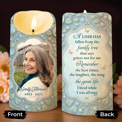 A Limb Has Fallen From The Family Tree, Remember The Best Times - Personalized Custom LED Candle - HME331_LECA