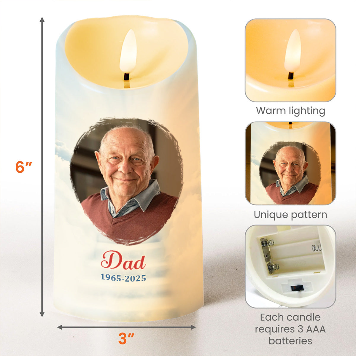 The Moment Your Heart Stopped, Mine Changed Forever, Cardinals On Tree - Personalized Custom LED Candle - HME341_LECA