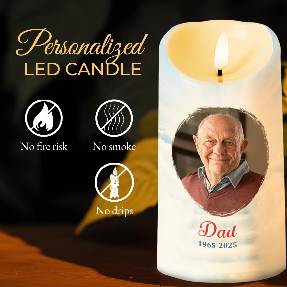 The Moment Your Heart Stopped, Mine Changed Forever, Cardinals On Tree - Personalized Custom LED Candle - HME341_LECA