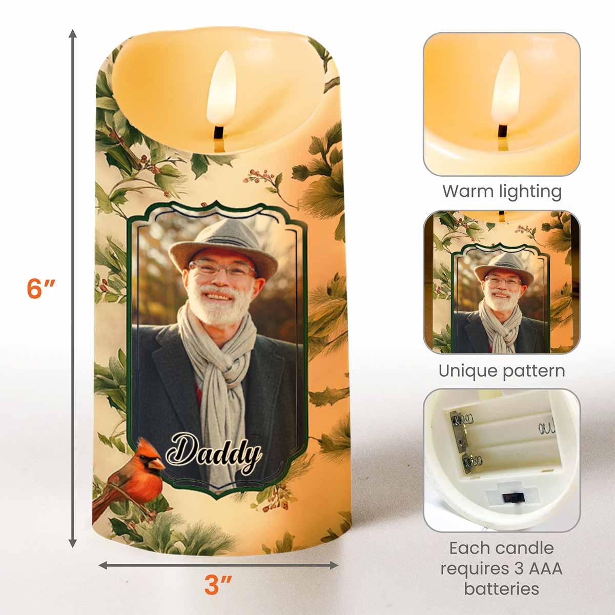 The Moment Your Heart Stopped, Bird And Leaves Design - Personalized Custom LED Candle - HME342_LECA