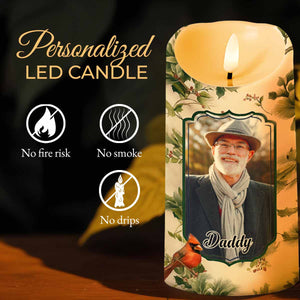 The Moment Your Heart Stopped, Bird And Leaves Design - Personalized Custom LED Candle - HME342_LECA