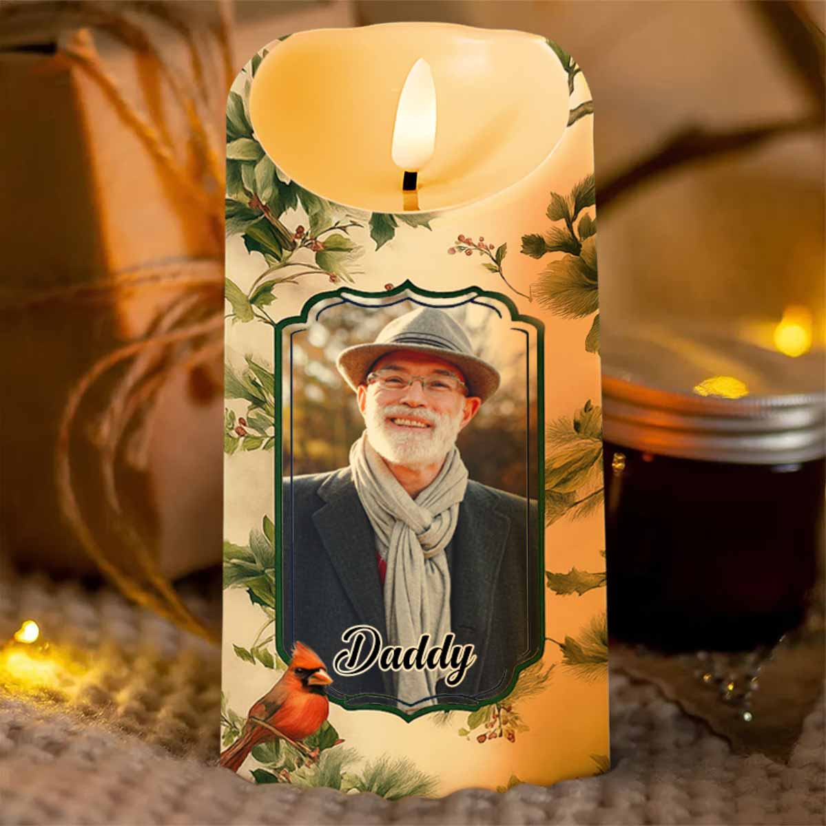 The Moment Your Heart Stopped, Bird And Leaves Design - Personalized Custom LED Candle - HME342_LECA