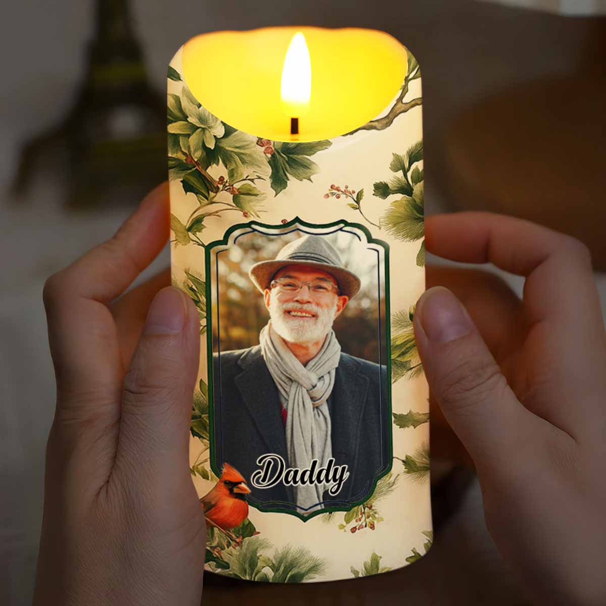 The Moment Your Heart Stopped, Bird And Leaves Design - Personalized Custom LED Candle - HME342_LECA