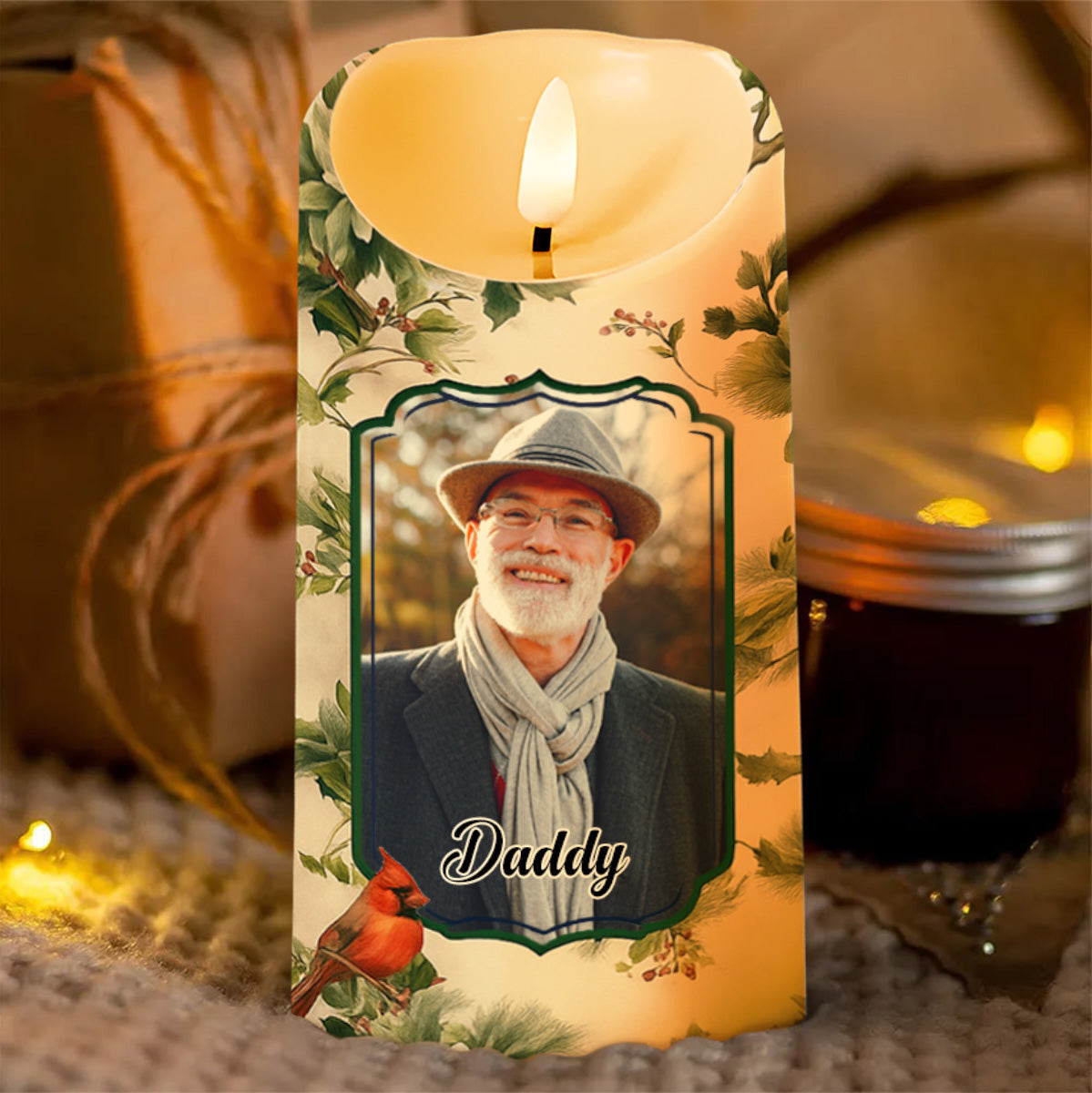 Christmas In Heaven, Save Them A Seat, Remember Loved Ones - Personalized Custom LED Candle - HME343_LECA