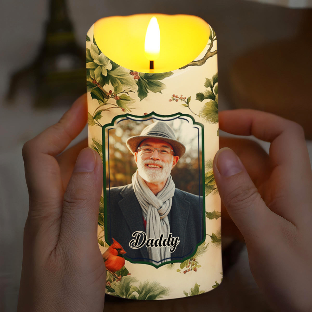 Christmas In Heaven, Save Them A Seat, Remember Loved Ones - Personalized Custom LED Candle - HME343_LECA