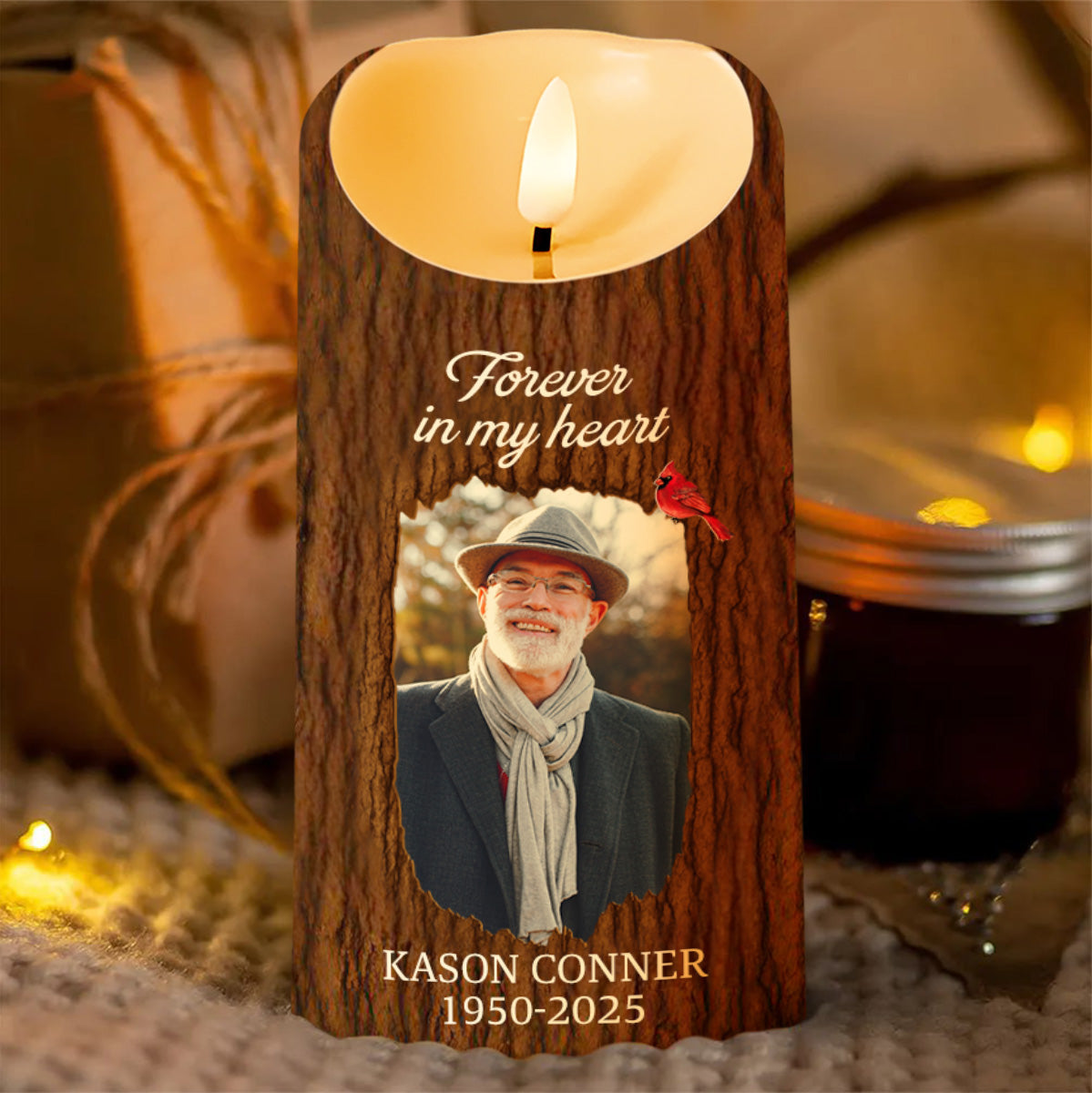 Light This Candle, See It Glow, Remember Loved Ones - Personalized Custom LED Candle - HME345_LECA