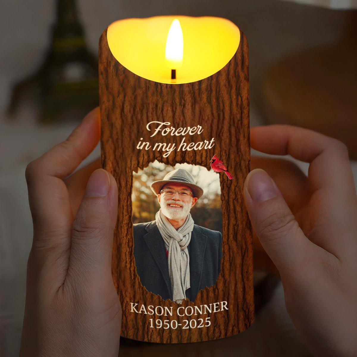 Light This Candle, See It Glow, Remember Loved Ones - Personalized Custom LED Candle - HME345_LECA