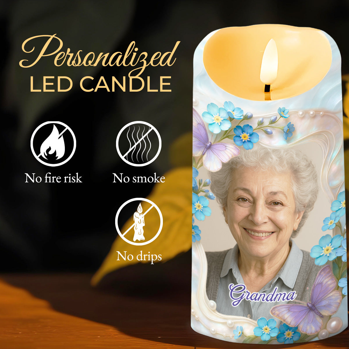 The Moment Your Heart Stopped Mine Changed Forever Memorial Candle - Personalized Custom LED Candle - HME347_LECA