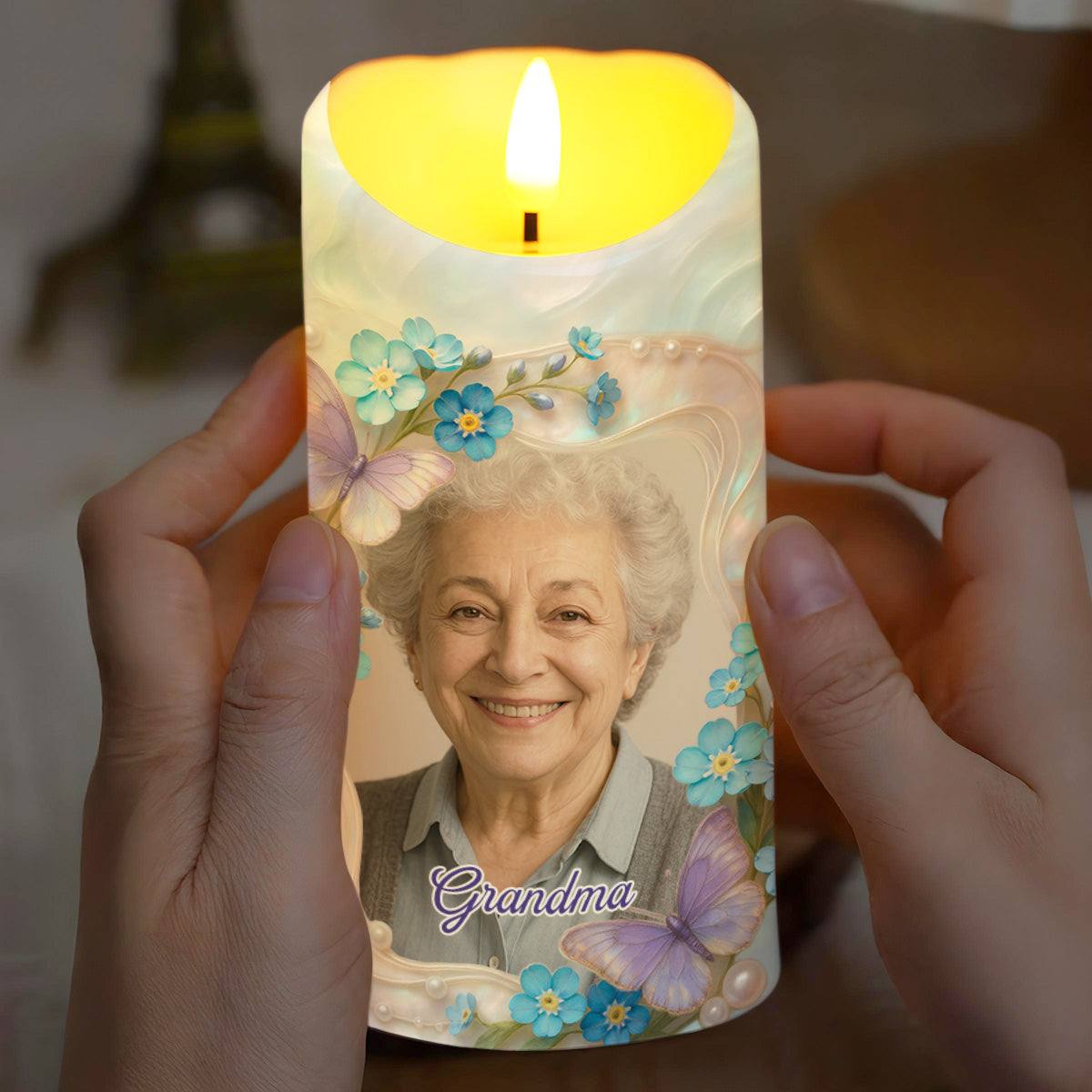 The Moment Your Heart Stopped Mine Changed Forever Memorial Candle - Personalized Custom LED Candle - HME347_LECA