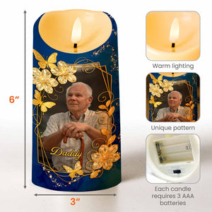 The Moment Your Heart Stopped, Mine Changed Forever, Flowers and Calendar Design - Personalized Custom LED Candle - HME350_LECA