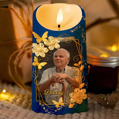 The Moment Your Heart Stopped, Mine Changed Forever, Flowers and Calendar Design - Personalized Custom LED Candle - HME350_LECA