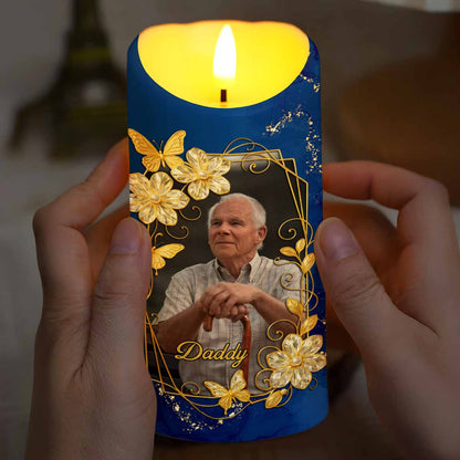 The Moment Your Heart Stopped, Mine Changed Forever, Flowers and Calendar Design - Personalized Custom LED Candle - HME350_LECA
