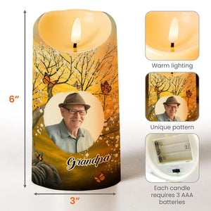 The Moment Your Heart Stopped, Memorial Candle With Butterflies - Personalized Custom LED Candle - HME354_LECA