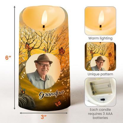 The Moment Your Heart Stopped, Memorial Candle With Butterflies - Personalized Custom LED Candle - HME354_LECA