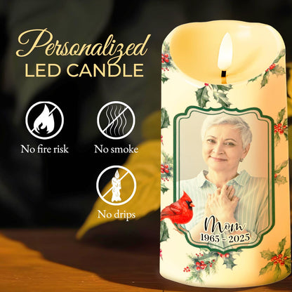 Tonight We Light A Candle, Cardinal And Rocking Chair - Personalized Custom LED Candle - HME362_LECA