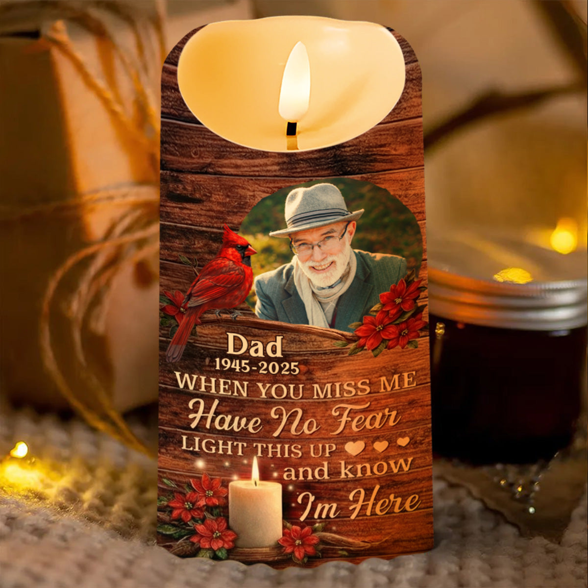 When You Miss Me Light This Up Memorial LED Candle - Personalized Custom LED Candle - HME470_LECA