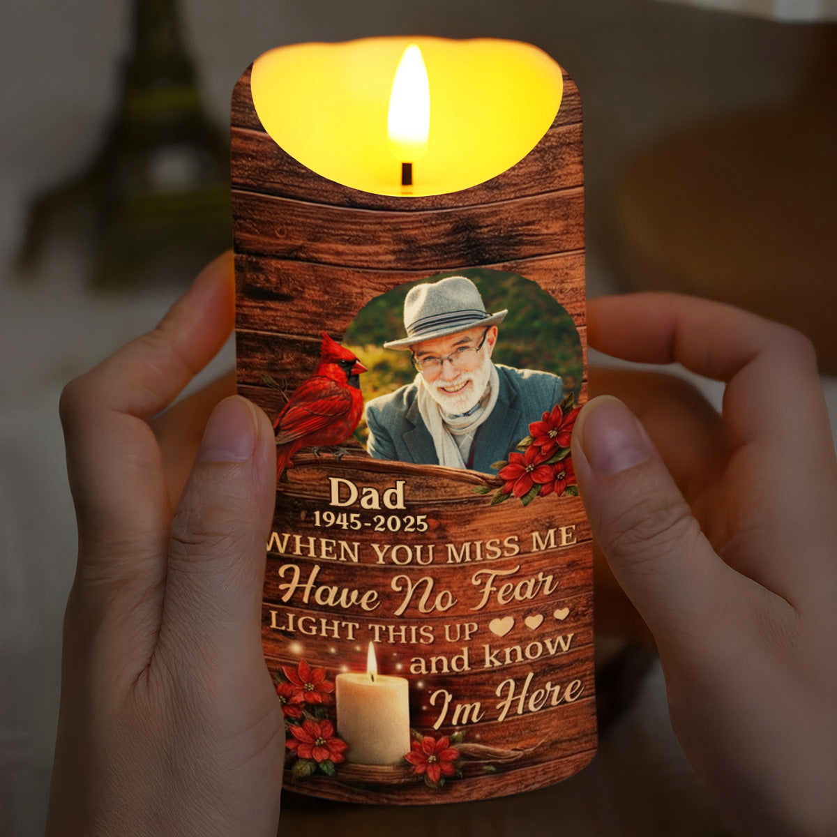 When You Miss Me Light This Up Memorial LED Candle - Personalized Custom LED Candle - HME470_LECA