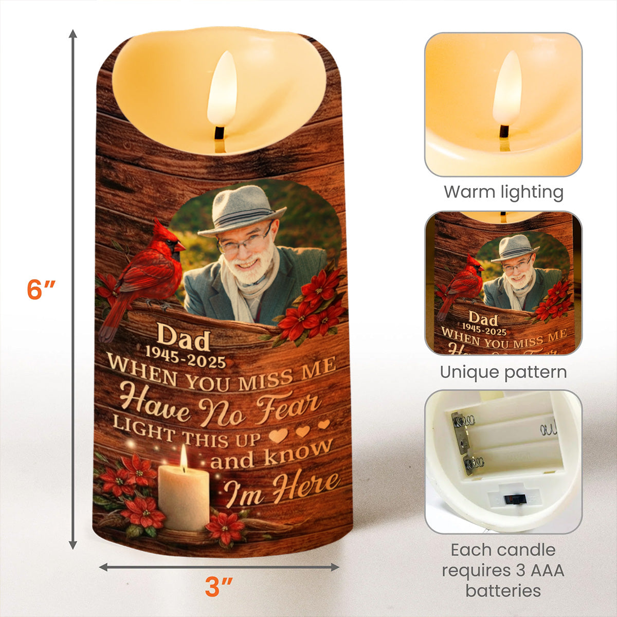 When You Miss Me Light This Up Memorial LED Candle - Personalized Custom LED Candle - HME470_LECA