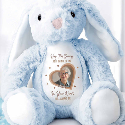 Hug This Bunny And Think Of Me, Heart And Bunny Design - Personalized Stuffed Bunny - HME472_BUN