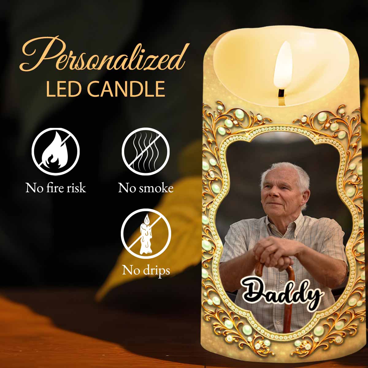 The Moment Your Heart Stopped, Mine Changed Forever Butterfly Pearls Calendar - Personalized Custom LED Candle - HME537_LECA