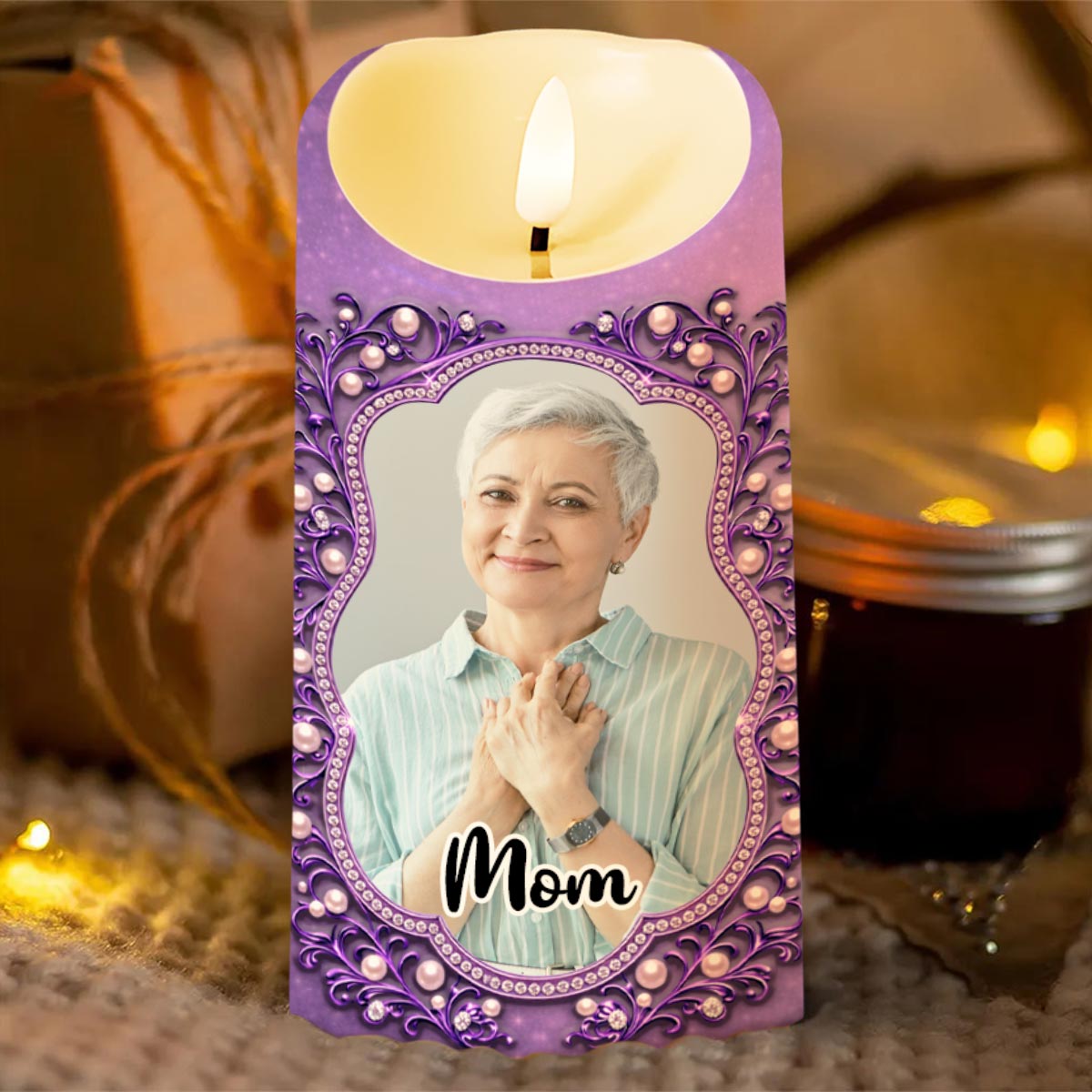 The Moment Your Heart Stopped, Mine Changed Forever Butterfly Pearls Calendar - Personalized Custom LED Candle - HME537_LECA