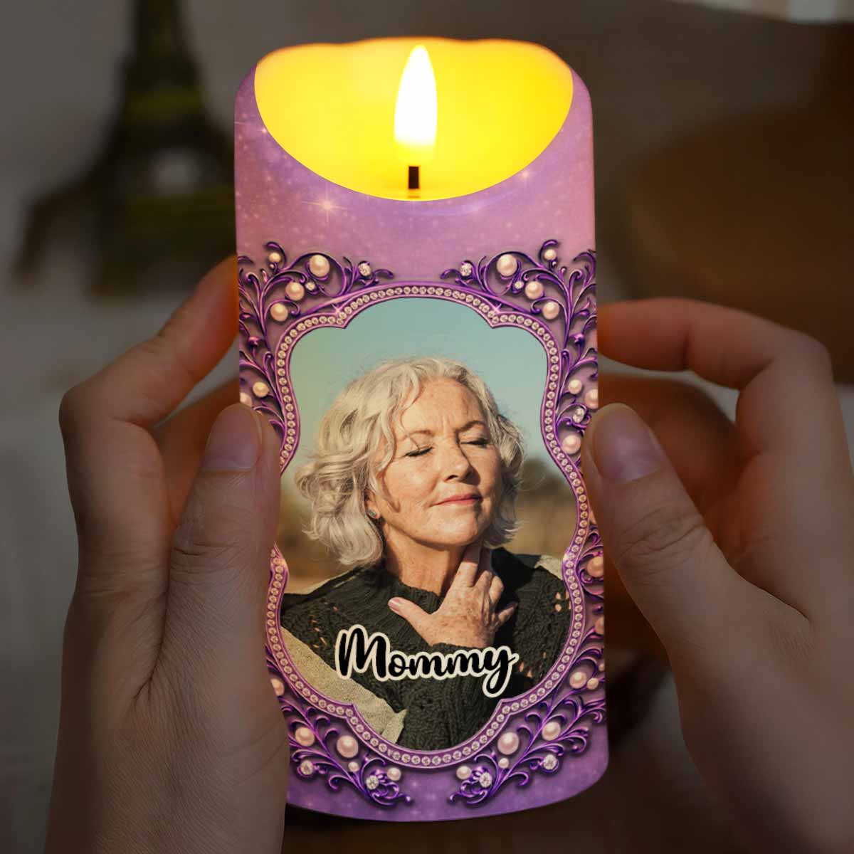 The Moment Your Heart Stopped, Mine Changed Forever Butterfly Pearls Calendar - Personalized Custom LED Candle - HME537_LECA