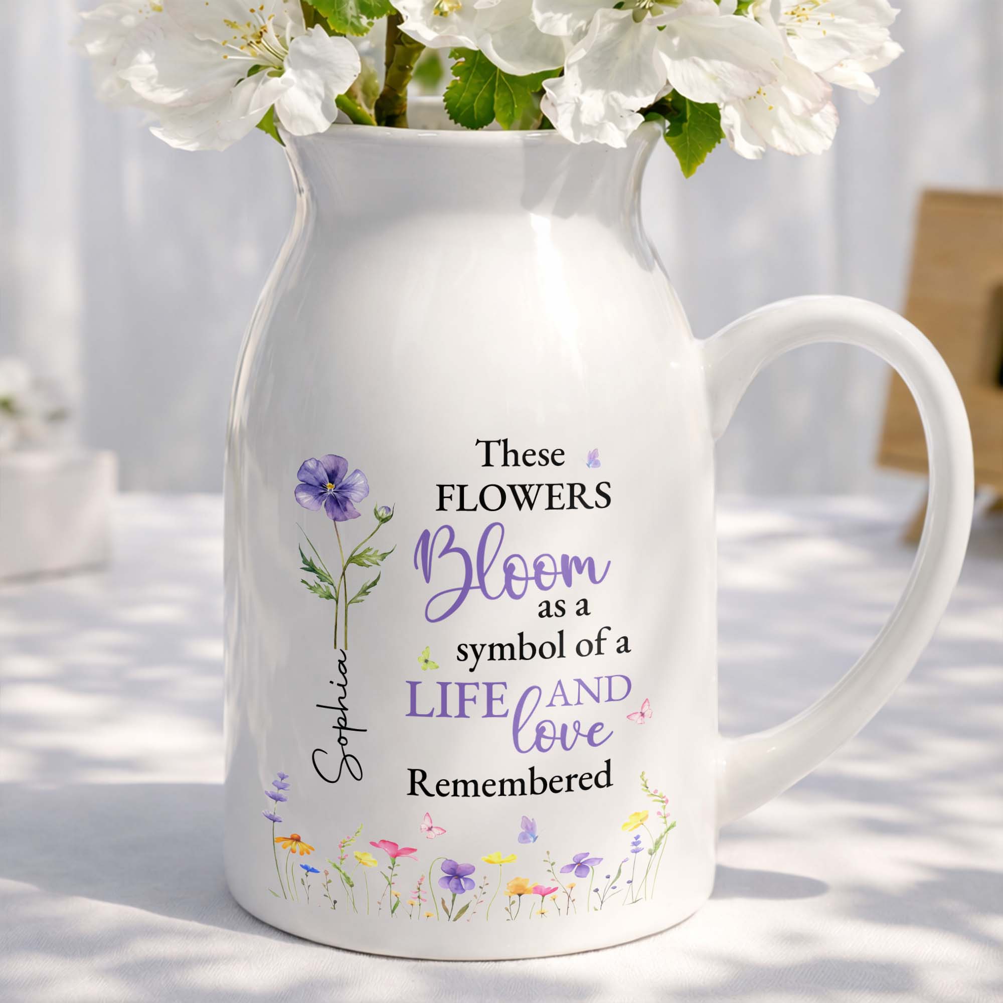 These Flowers Bloom As A Symbol Of A Life Remembered Birth Month Flowers - Personalized Ceramic Flower Vase