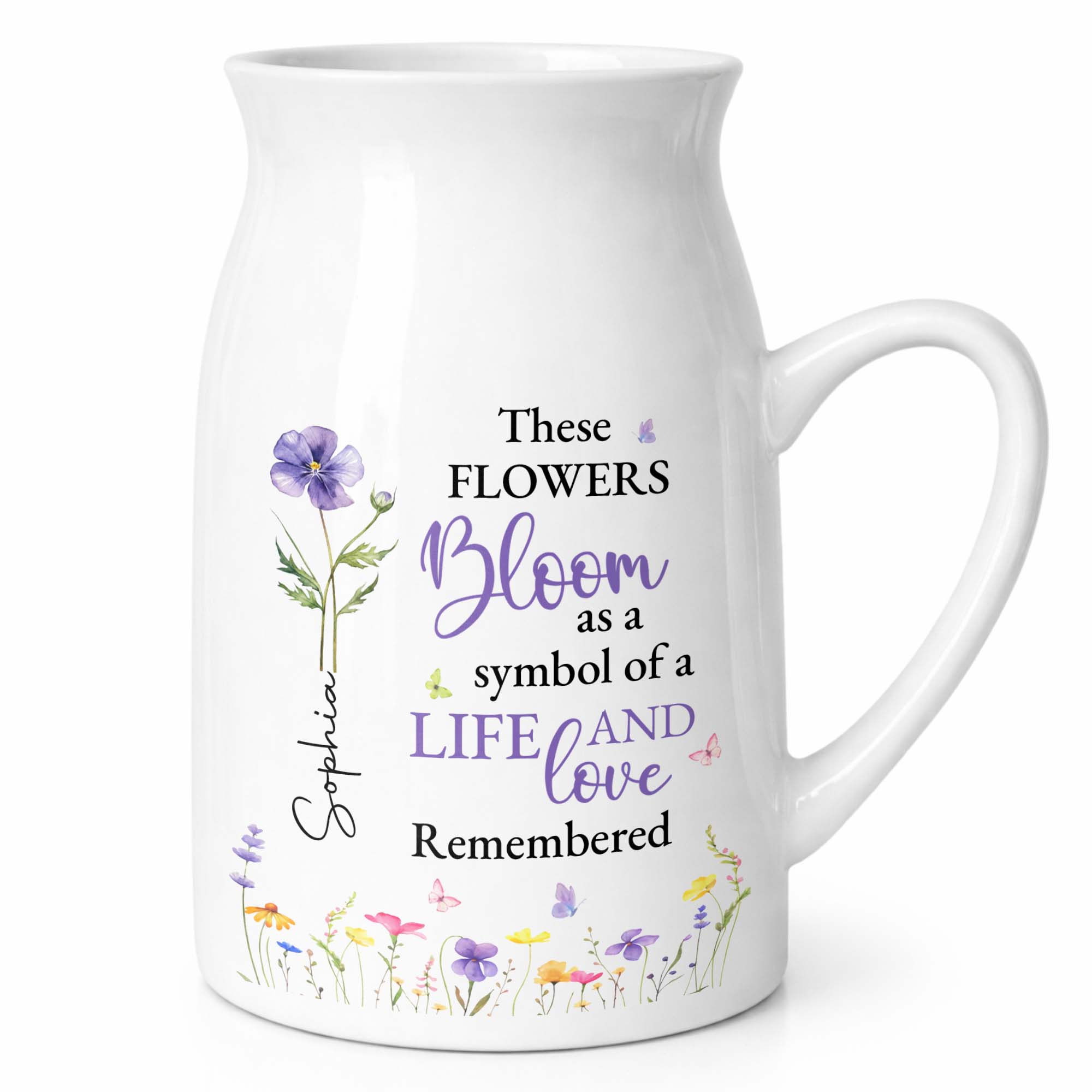 These Flowers Bloom As A Symbol Of A Life Remembered Birth Month Flowers - Personalized Ceramic Flower Vase