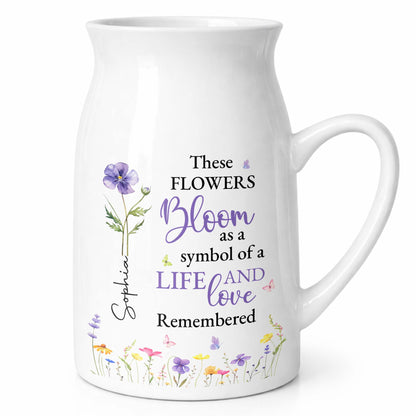 These Flowers Bloom As A Symbol Of A Life Remembered Birth Month Flowers - Personalized Ceramic Flower Vase