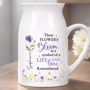 These Flowers Bloom As A Symbol Of A Life Remembered Birth Month Flowers - Personalized Ceramic Flower Vase
