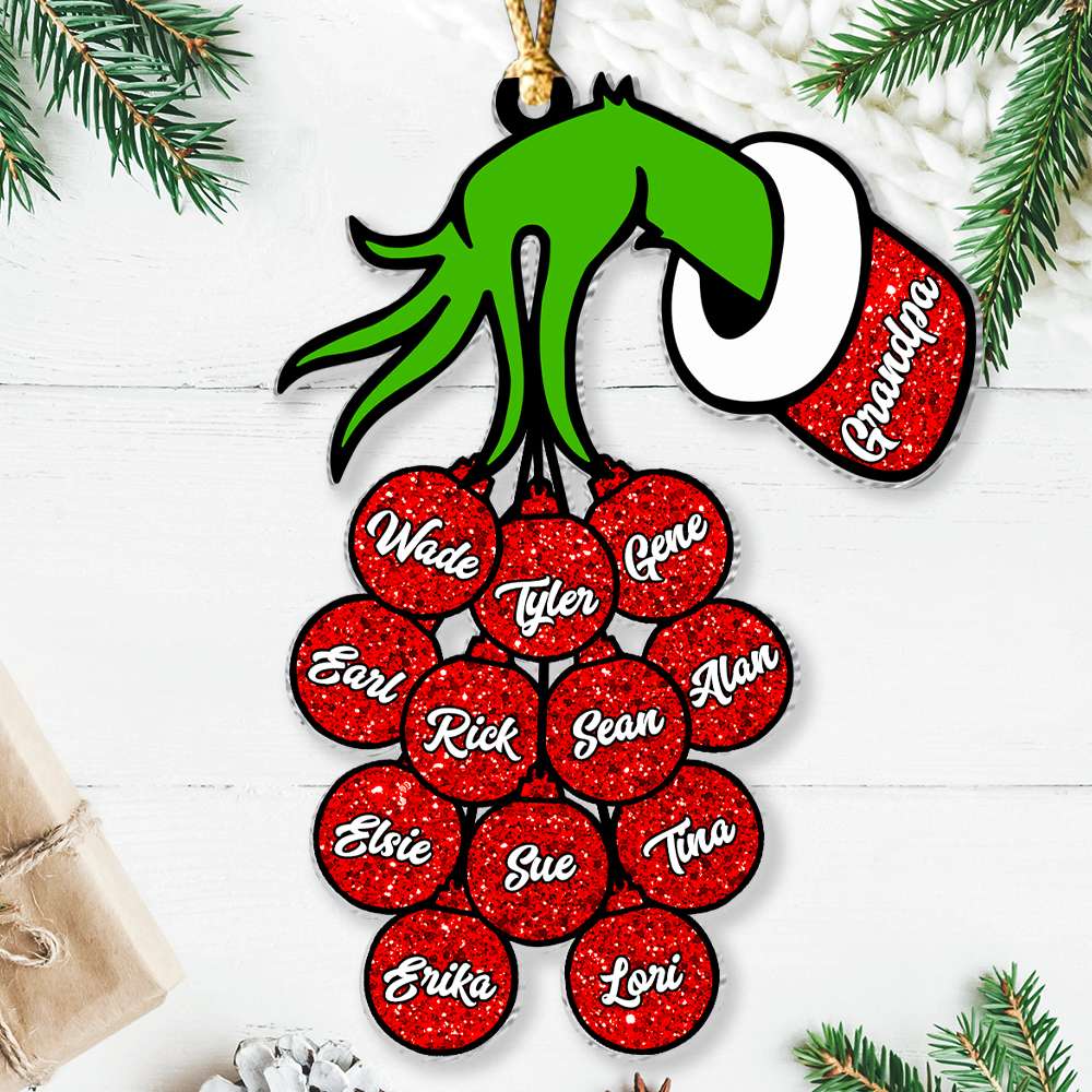 Hand Ornament personalized acrylic ornament Christmas family gift
