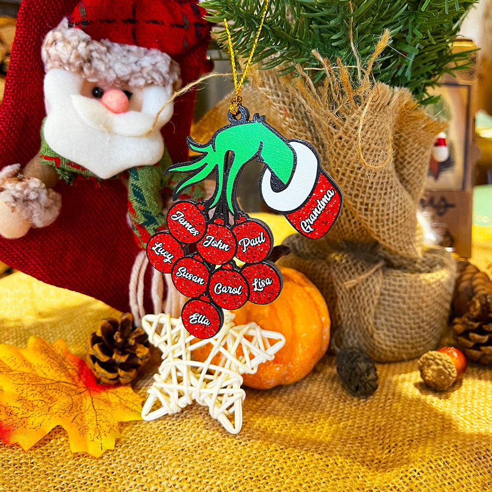 Hand Ornament personalized acrylic ornament Christmas family gift