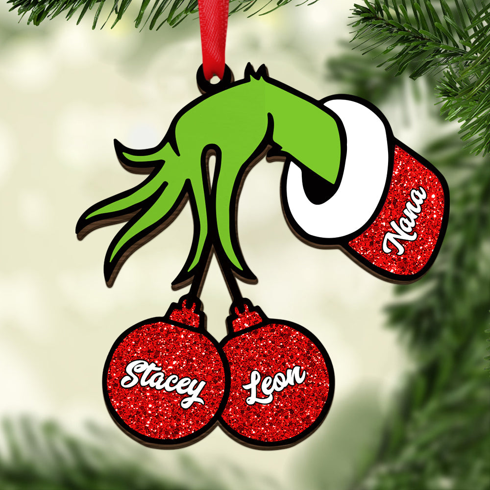 Hand Ornament personalized acrylic ornament Christmas family gift