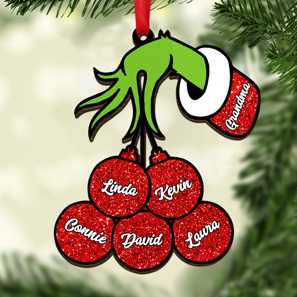 Hand Ornament personalized acrylic ornament Christmas family gift