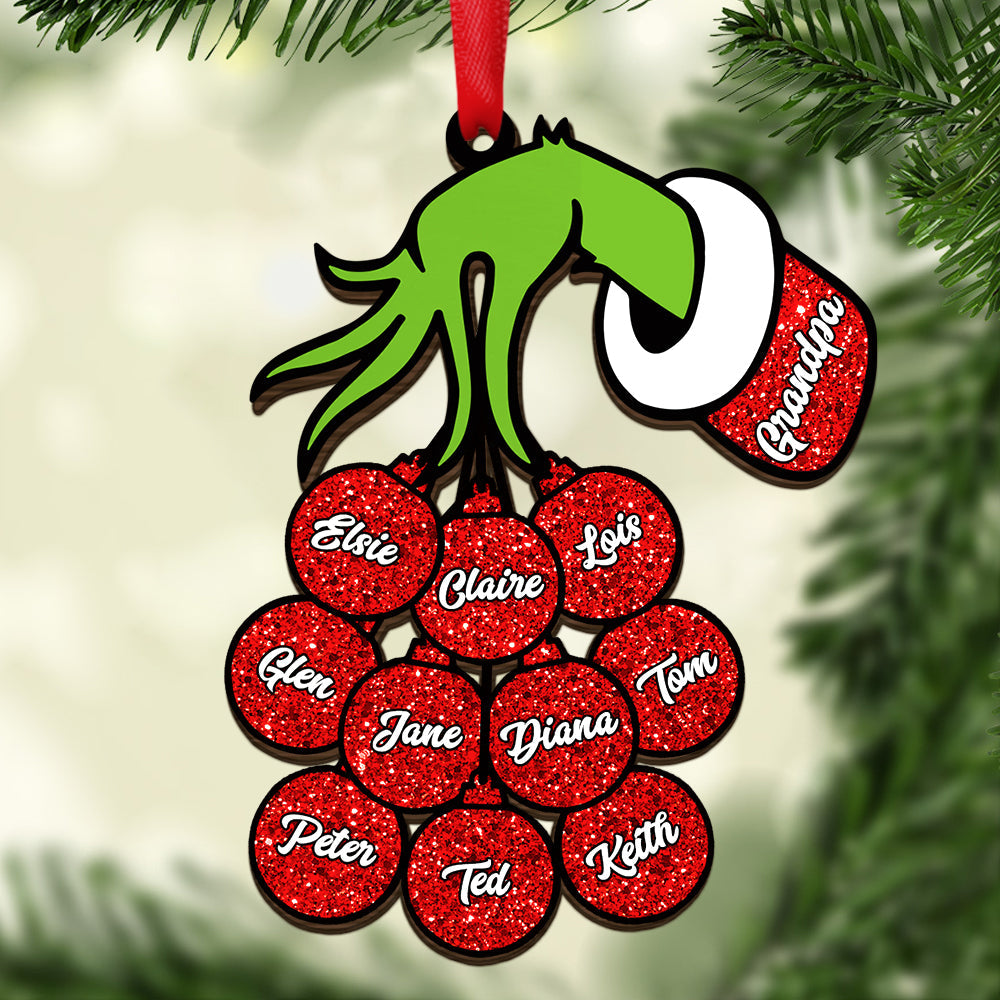 Hand Ornament personalized acrylic ornament Christmas family gift