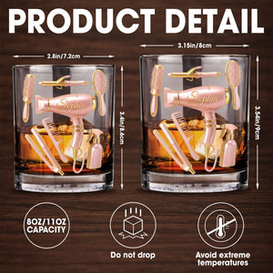 A Talented Hair Stylist Hair Tools Hair Salon Professional - Personalized Custom Whiskey Glass - HOB119_RWG