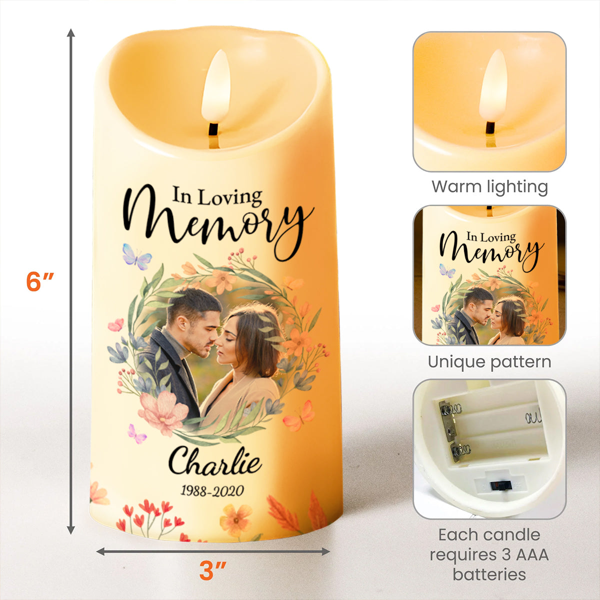 Heaven Is Beautiful They Have My Husband Memorial Candle - Personalized Custom LED Candle - HSB004_LECA