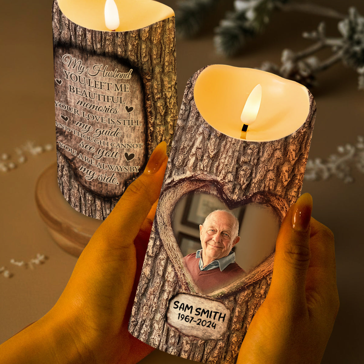 Your Love Is Still My Guide, Always By My Side Memorial Candle - Personalized Custom LED Candle - HSB009_LECA
